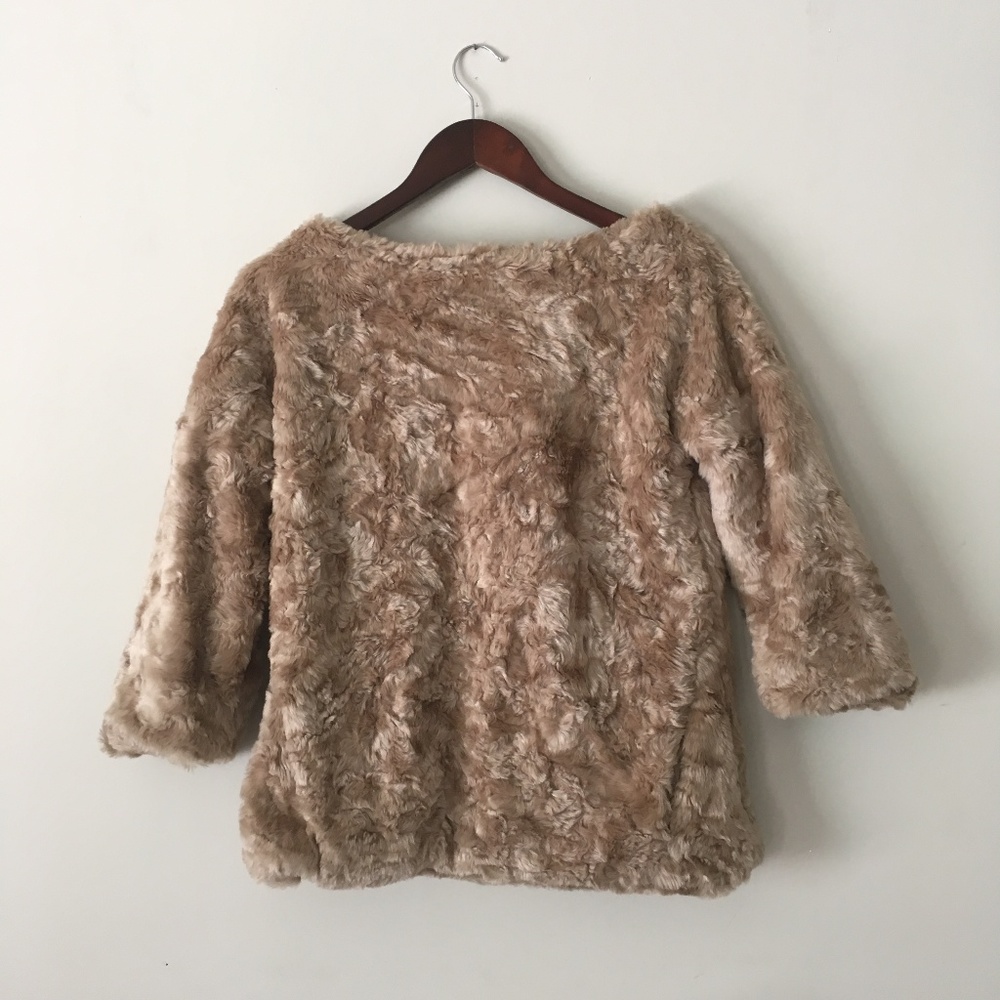 Zara Tan Faux Fur Top